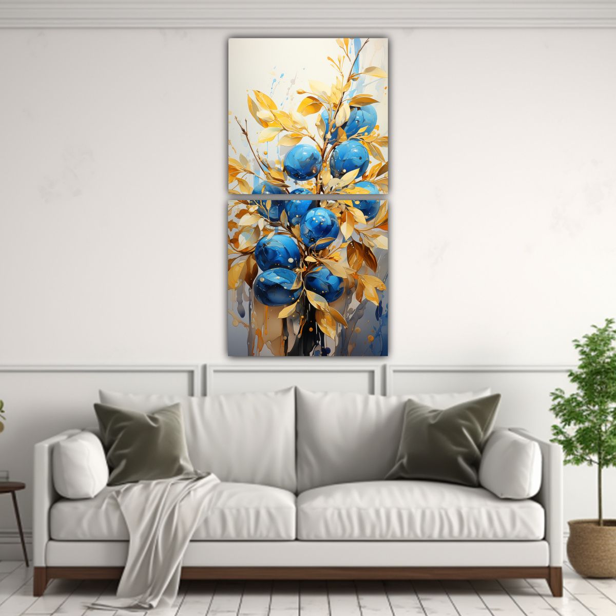 GENERICO - Díptico Pintura Abstracta De Colores Armonía De 50x100 Cm