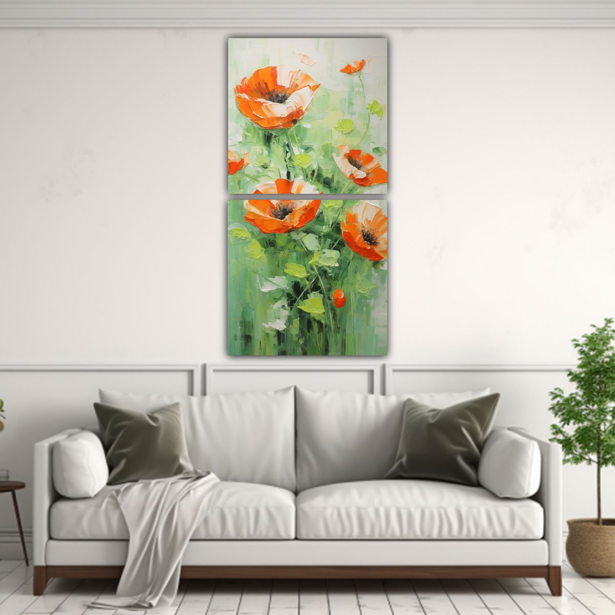 GENERICO - Regalo Artes Tema Pintura A Green AND Orange 60x120 Cm