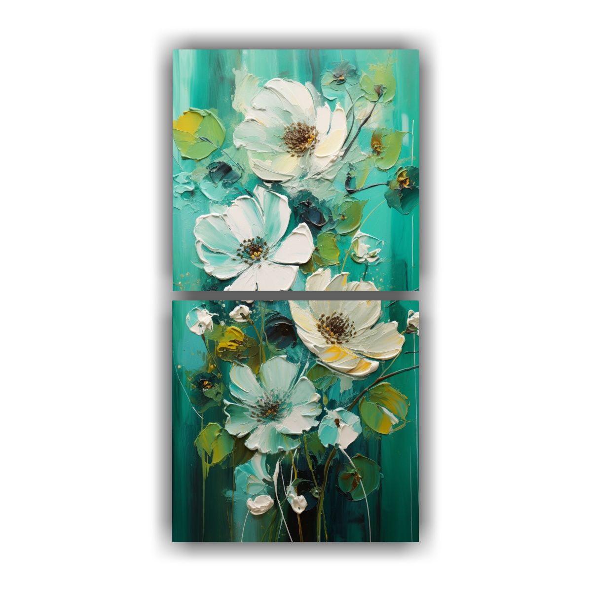 GENERICO - Díptico Inspiración Innovador En Colores Verde 30x60 Cm