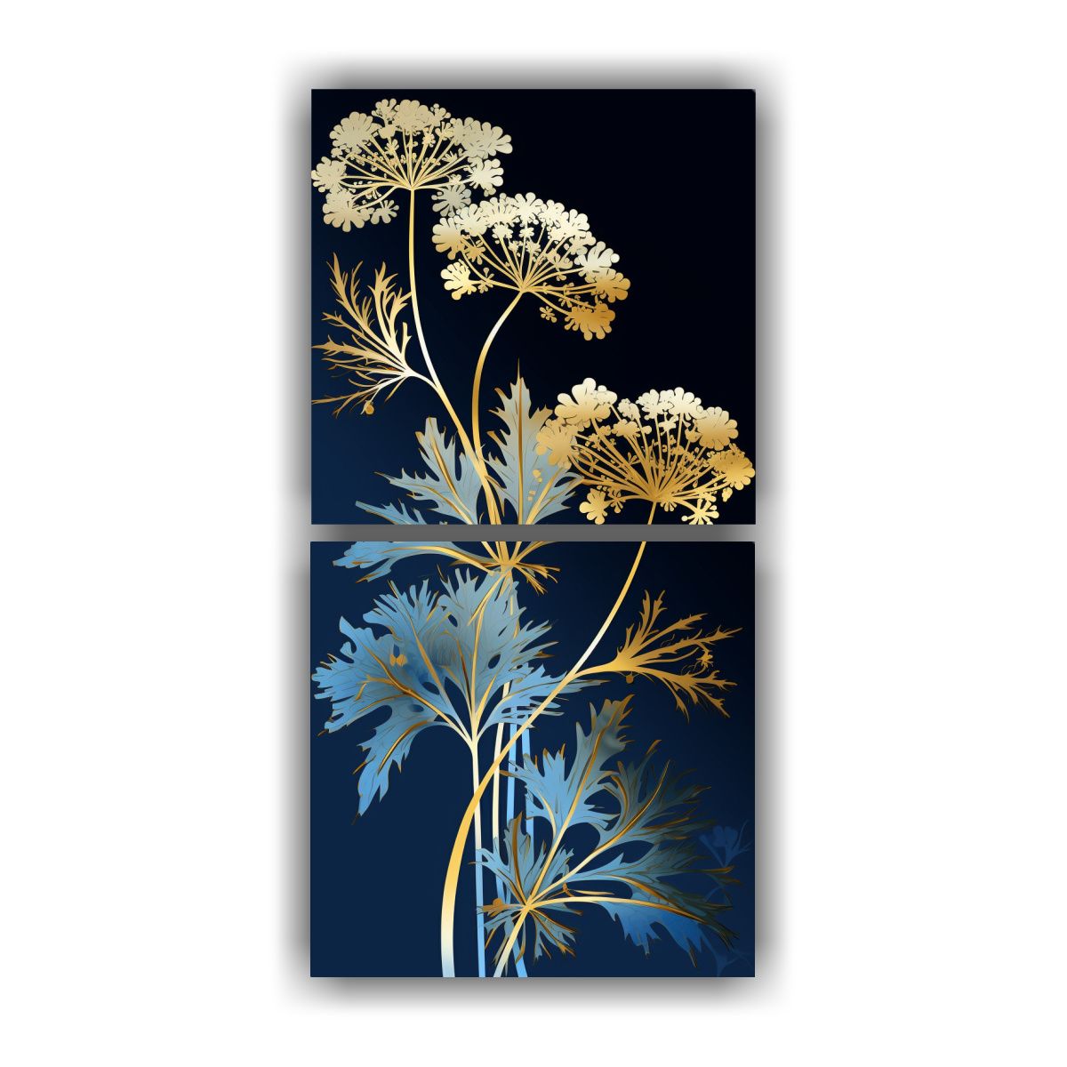 GENERICO - Cuadro Decorativo Simétrico Moderno De Perejil 30x60 Cm