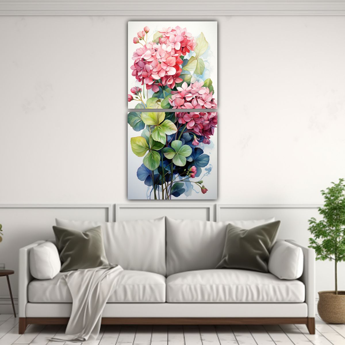 GENERICO - Pintura Abstracta De Dos Cuadros Dibujo Calidez A 50x100 Cm