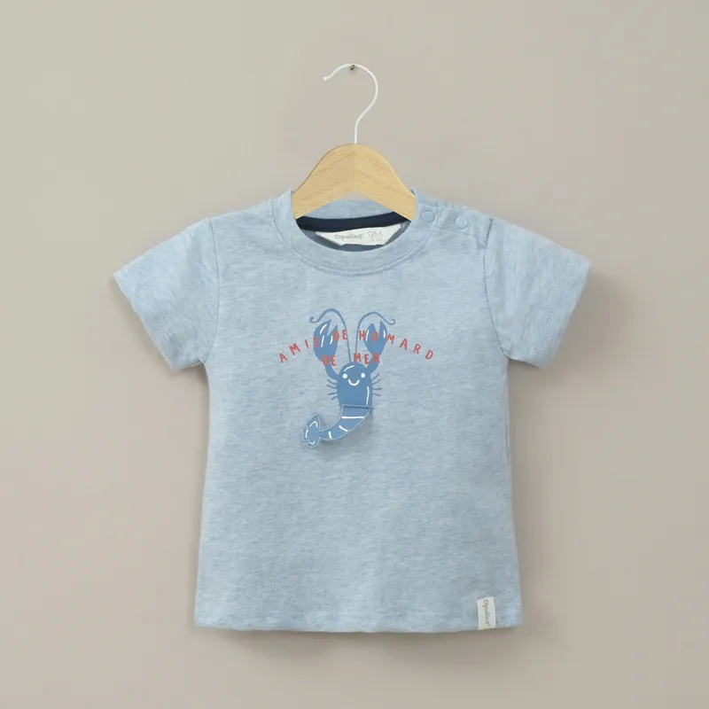 OPALINE - Polera manga corta celeste de niño
