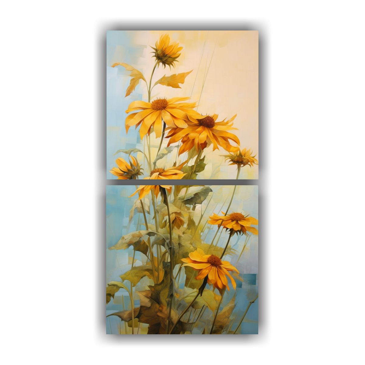 GENERICO - Cuadros Abstractos De Flores De Alcachofa De 20x40 Cm
