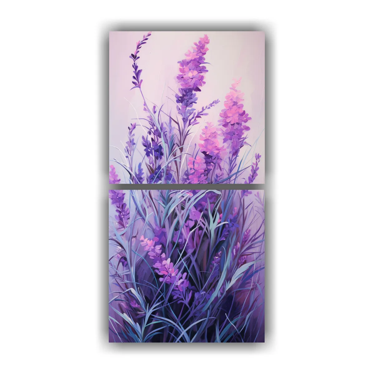GENERICO - Pintura Abstracta De Hierbas Tono Lavanda En 50x100 Cm