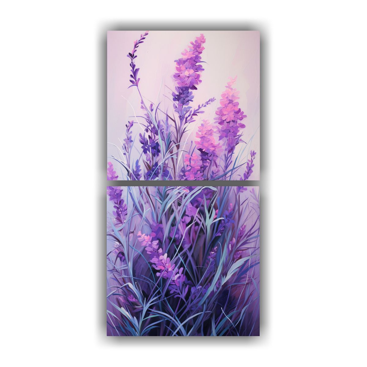 GENERICO - Pintura Abstracta De Hierbas Tono Lavanda En 50x100 Cm