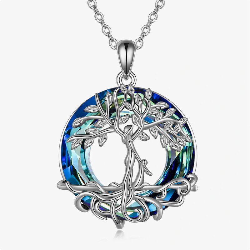 VOUSEZ - Collar plata 925 mama hijo cristal joya mujer