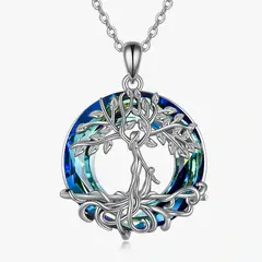 VOUSEZ - Collar plata 925 mama hijo cristal joya mujer