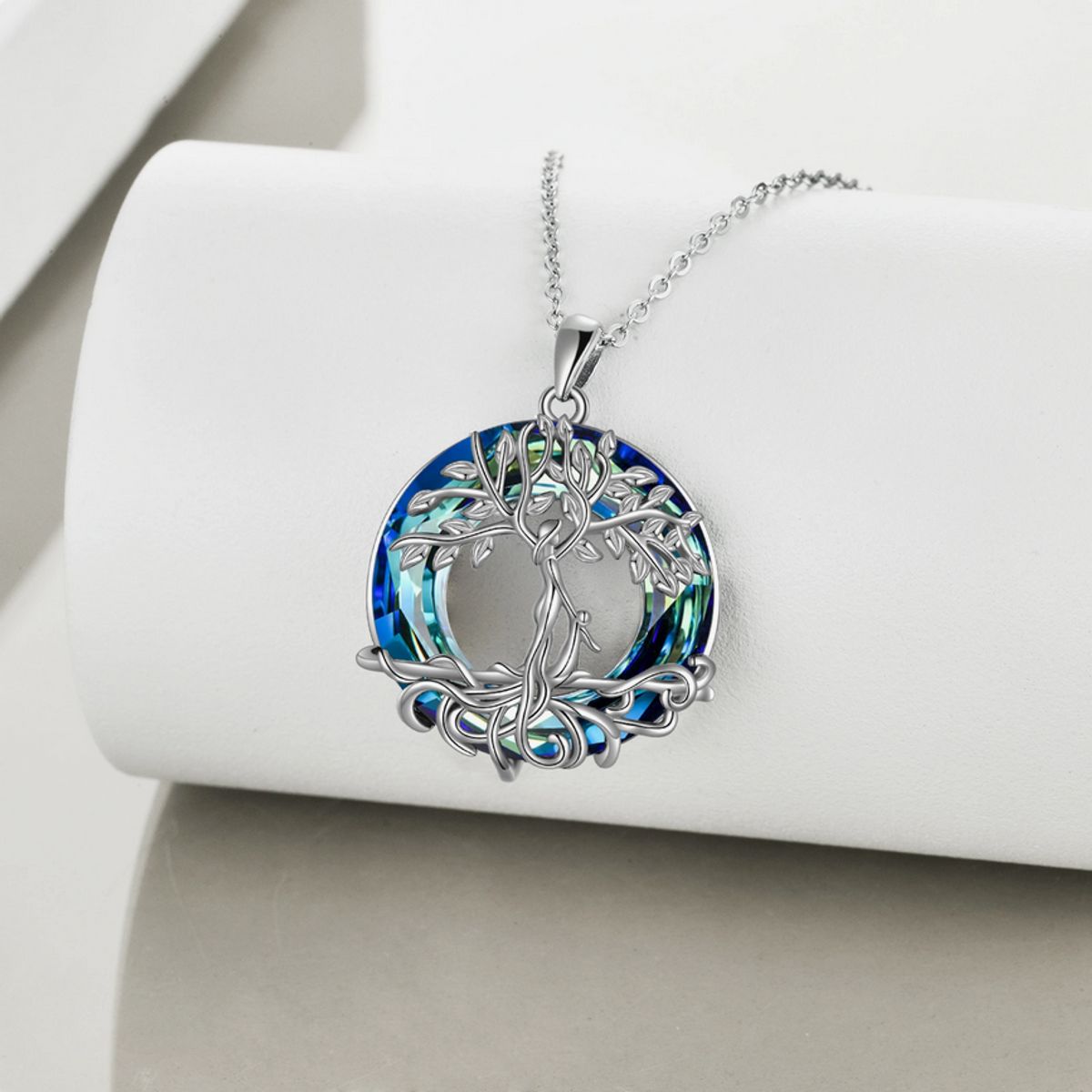 VOUSEZ - Collar plata 925 mama hijo cristal joya mujer