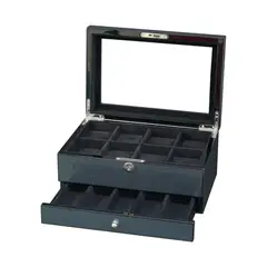 R24 - Caja Para Relojes 8 Espacios Con Cajon Fibra De Carbono