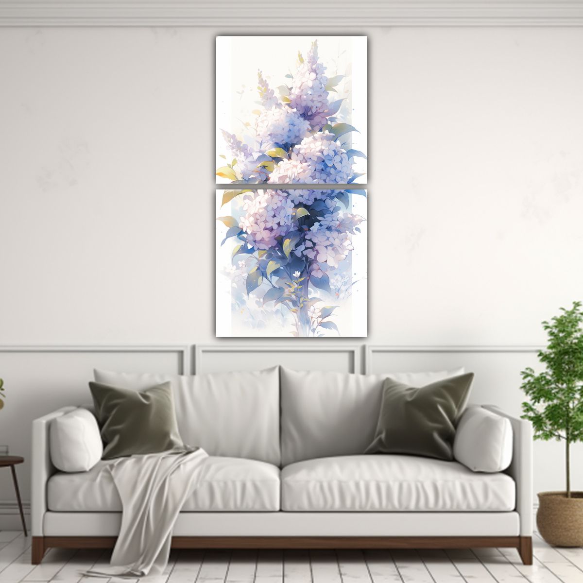 GENERICO - Cuadro Movimiento Estilo A Lilacs Rainbow Pintura 20x40 Cm