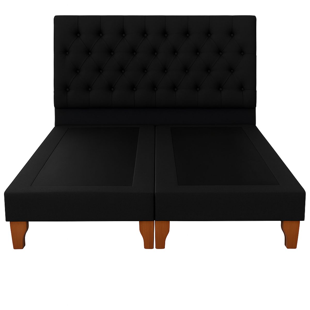 GENERICO - Cama 2 Plazas Modelo Capitone Negro