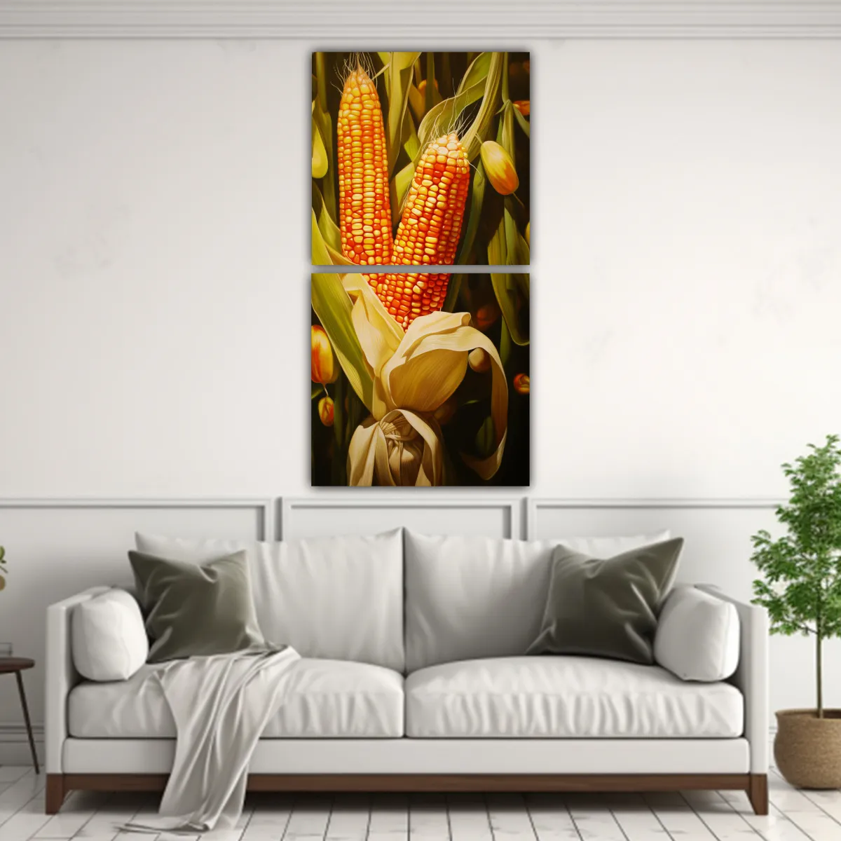 GENERICO - Pintura Abstracta De Granos De Maíz En Estilo 30x60 Cm