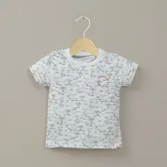 OPALINE - Polera manga corta blanca palmeras de niño