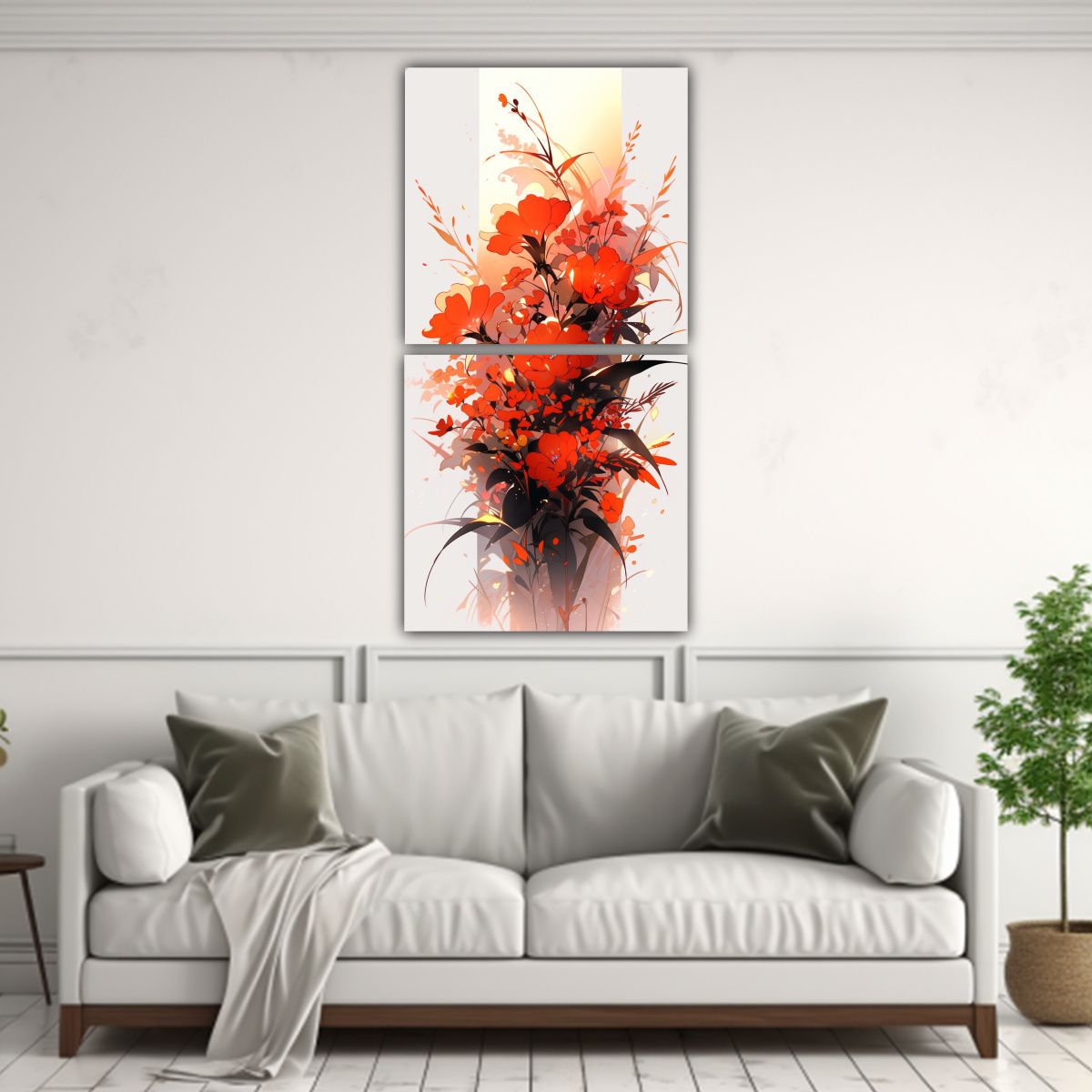 GENERICO - Dos Composiciones Acuarela Con Colores 50x100 Cm