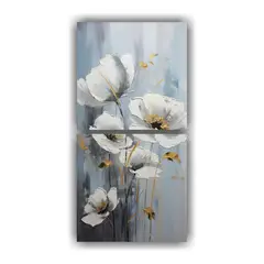 GENERICO - Set De 2 Lienzos De Tela Con Motivo De Flores En 20x40 Cm