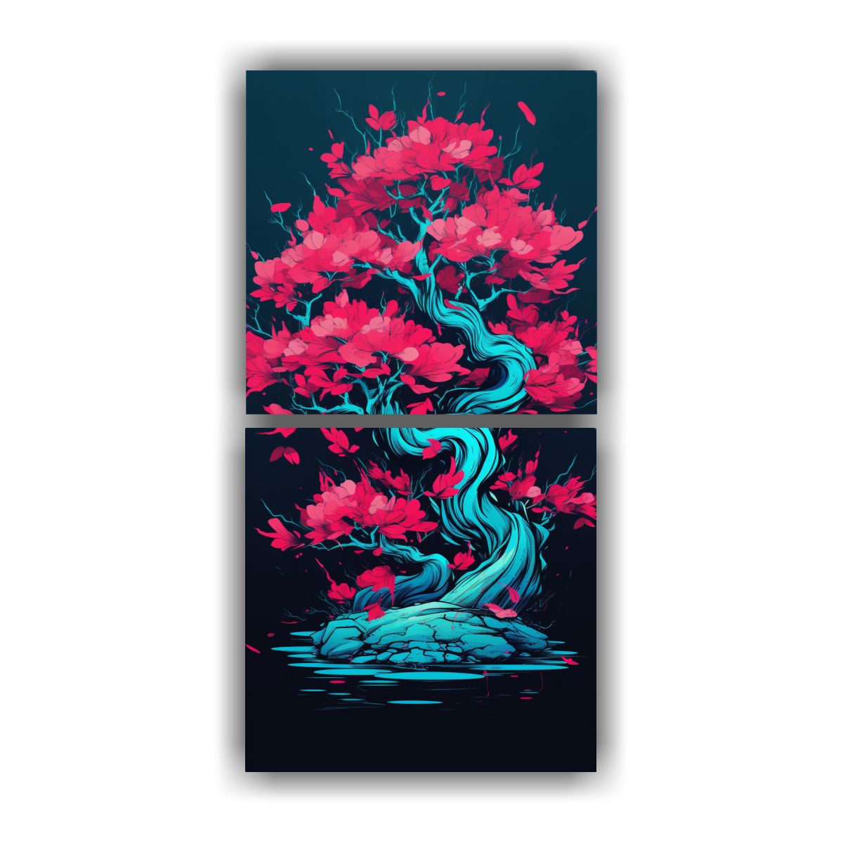 GENERICO - Cuadro De Decoración De árbol De Bonsái De 30x60 Cm