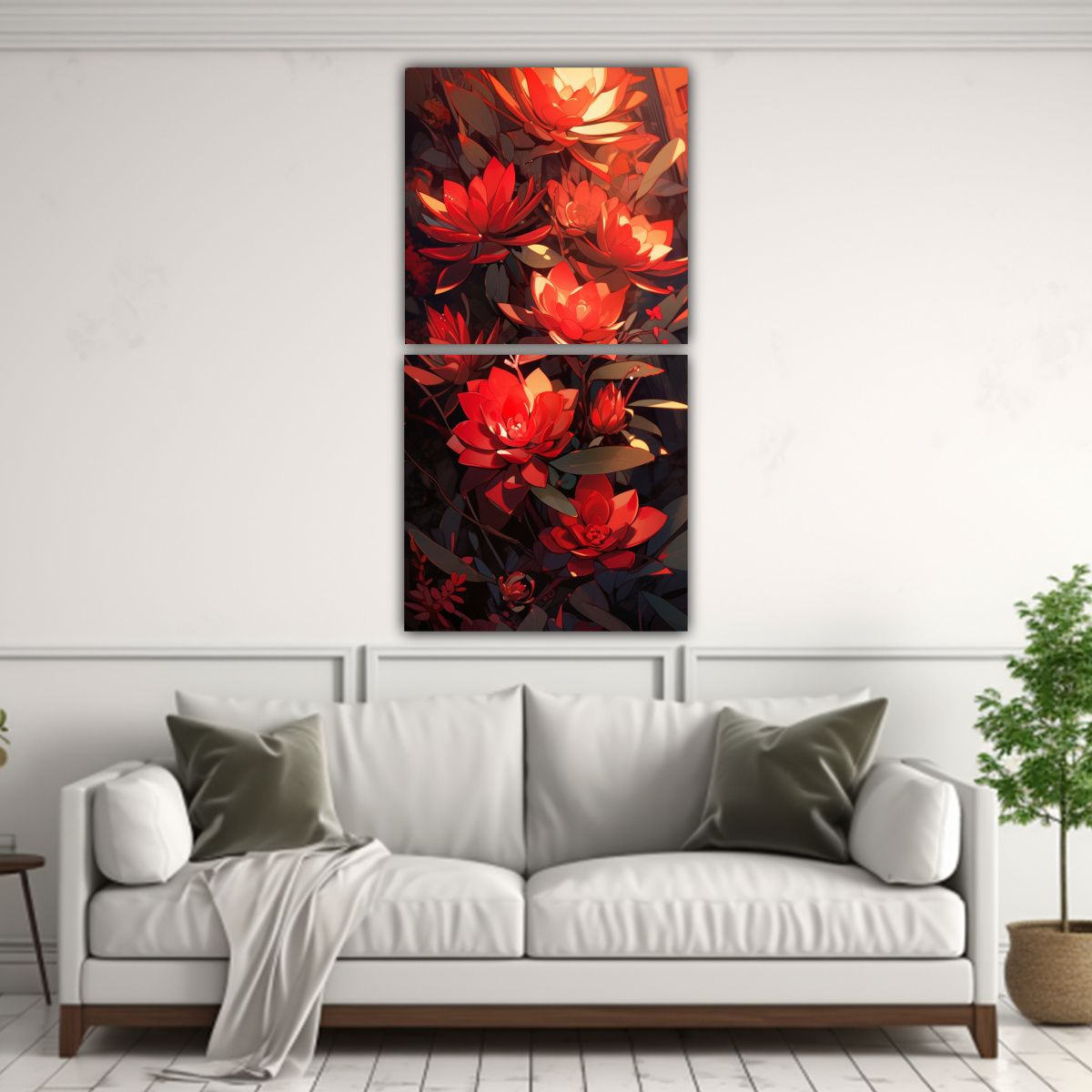 GENERICO - Pinturas Decorativas De Plantas Suculentas En 40x80 Cm
