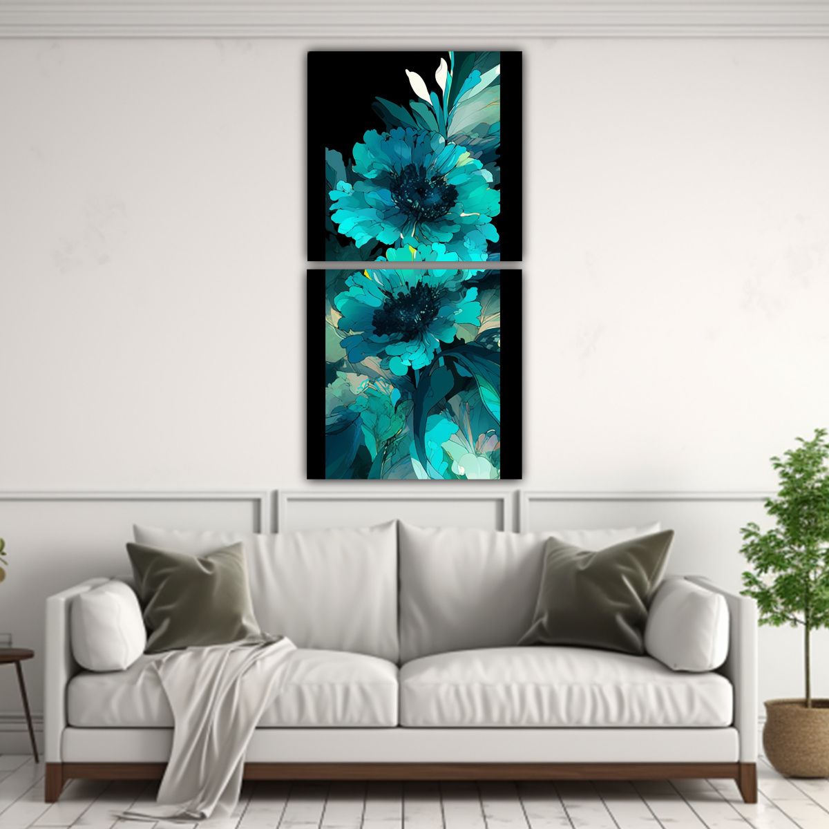 GENERICO - Cuadro Decorativo De Baño Con Temática Turquesa 60x120 Cm