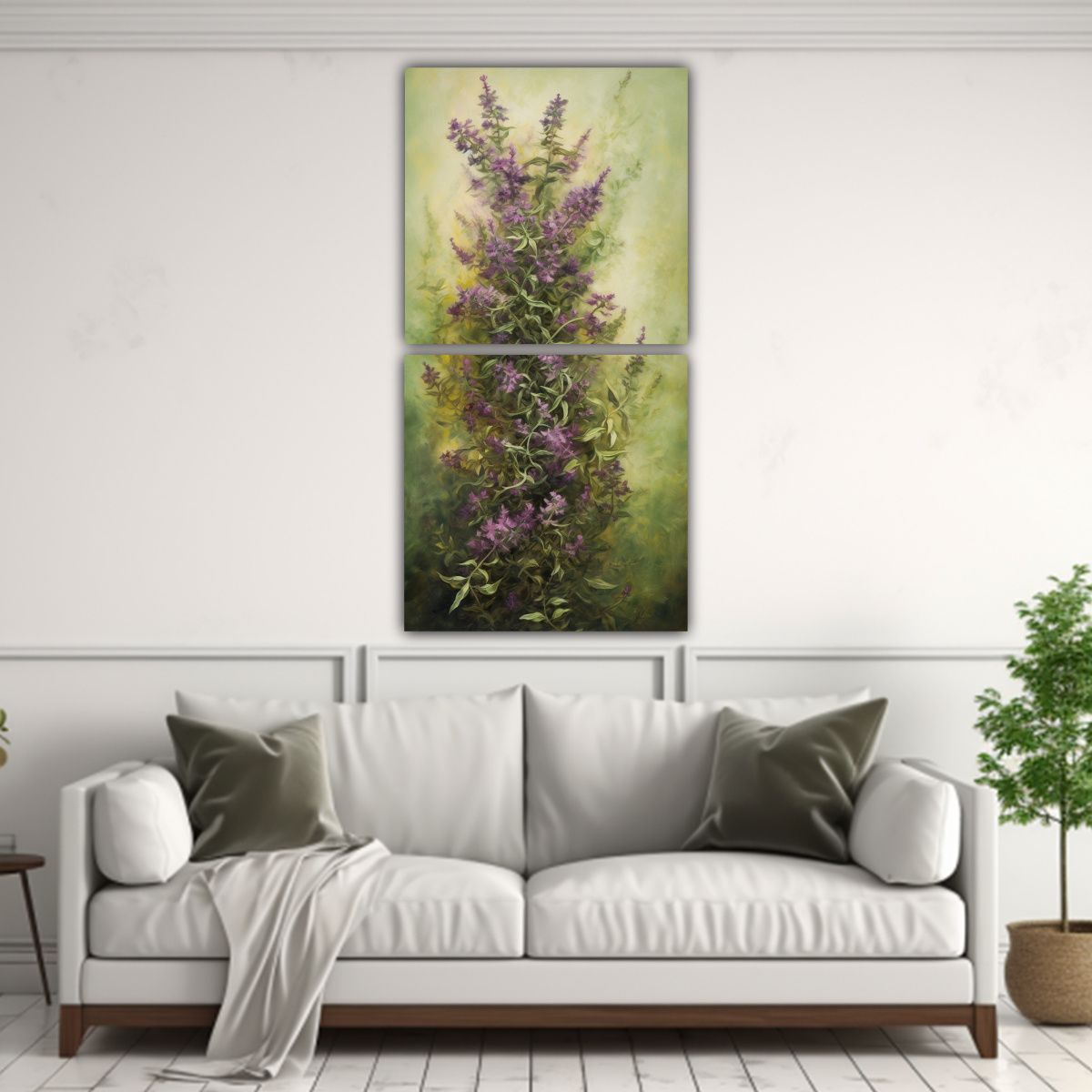 GENERICO - Conjunto 2 Cuadros Colores Elegancia Herbs 40x80 Cm
