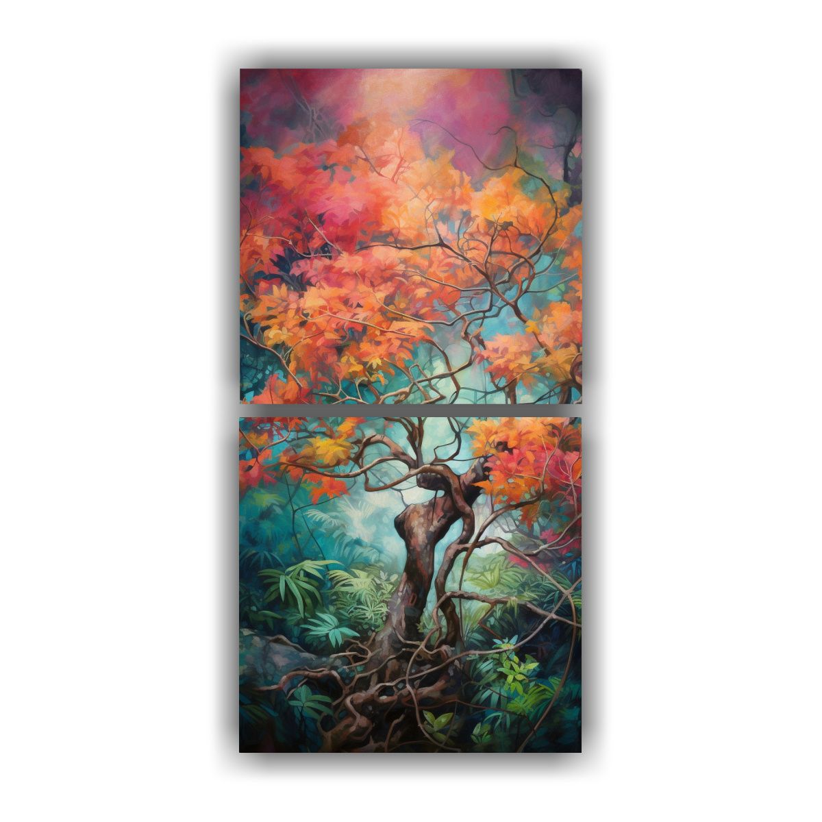 GENERICO - Dos Lienzos De Tela Tonos Majestuosas A Tropical 40x80 Cm