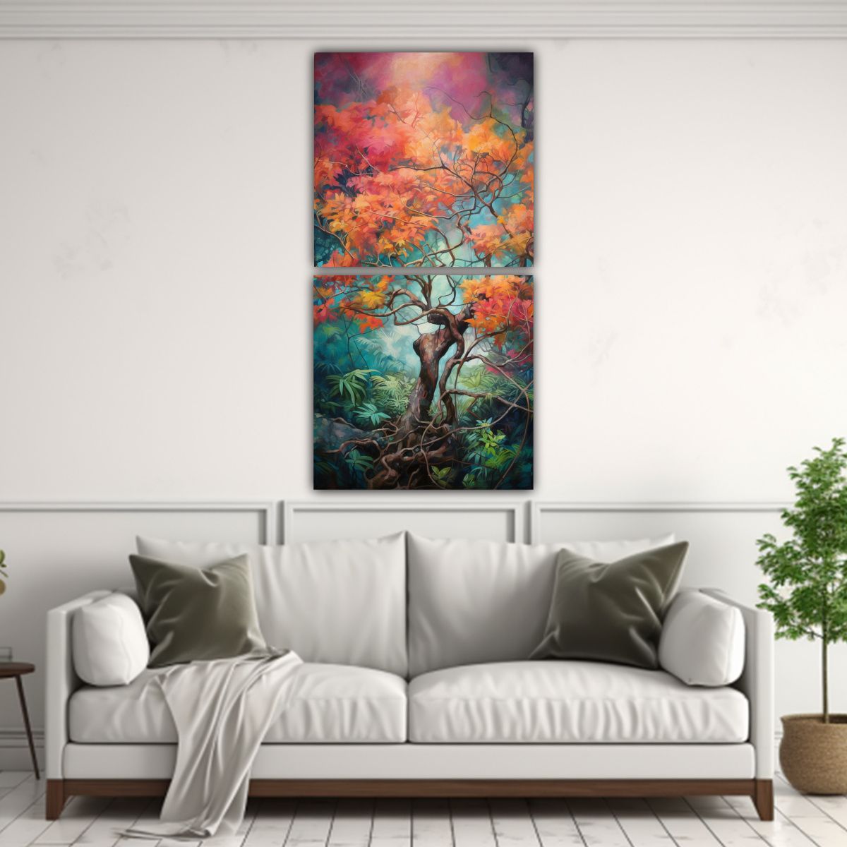GENERICO - Dos Lienzos De Tela Tonos Majestuosas A Tropical 40x80 Cm