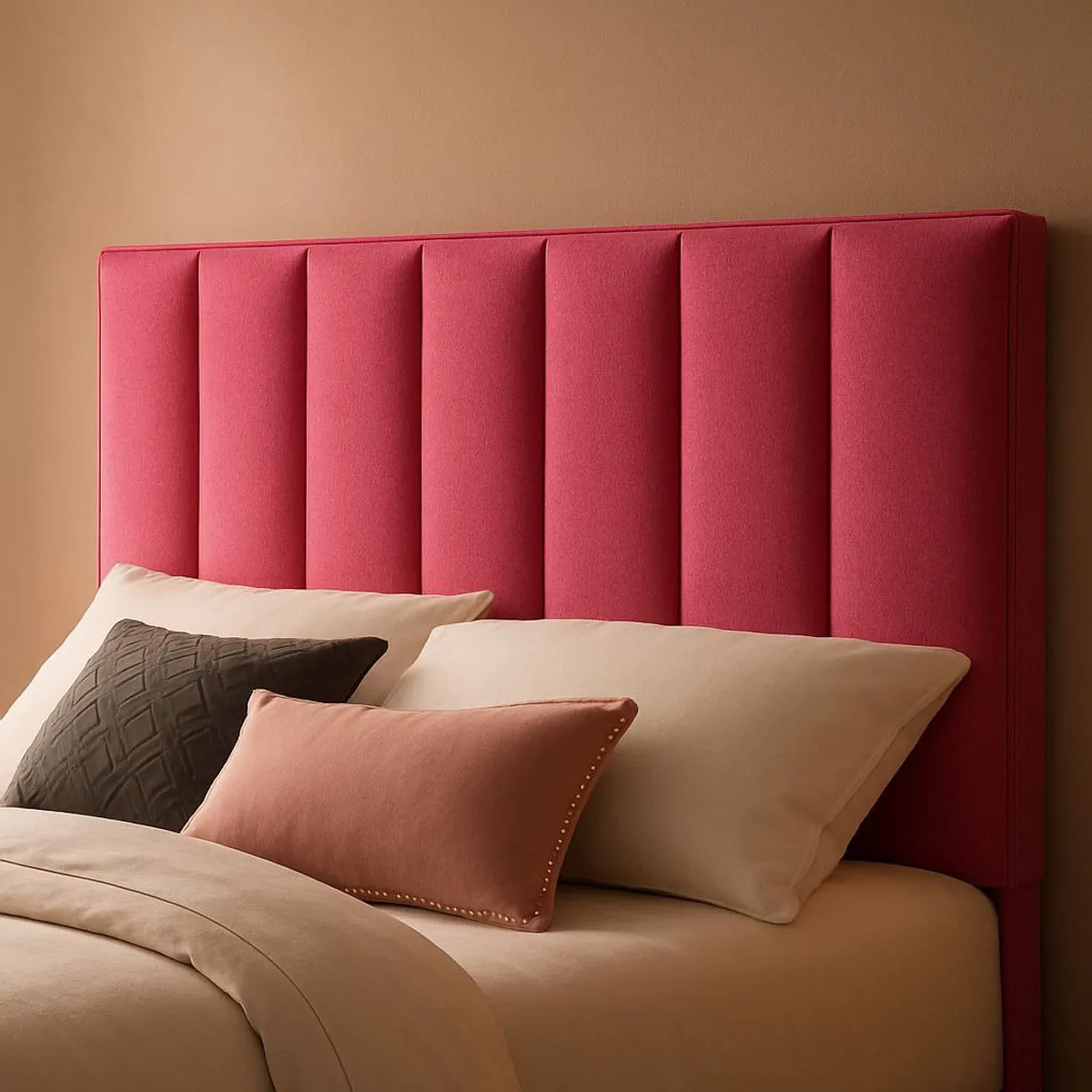 GENERICO - Respaldo De Cama 1.5 Plazas Turín Rosado