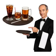 ATURE - X6 Bandeja Antideslizante De Garzón Redonda 35cm Restaurante