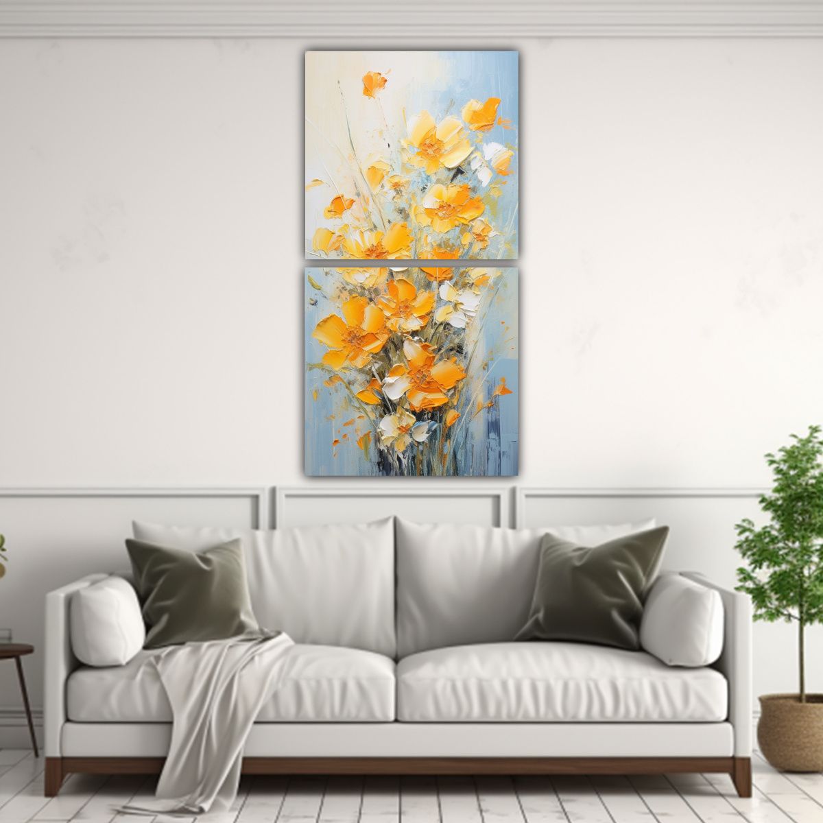 GENERICO - Set 2 Pinturas Decorativas Para Dormitorio 40x80 Cm