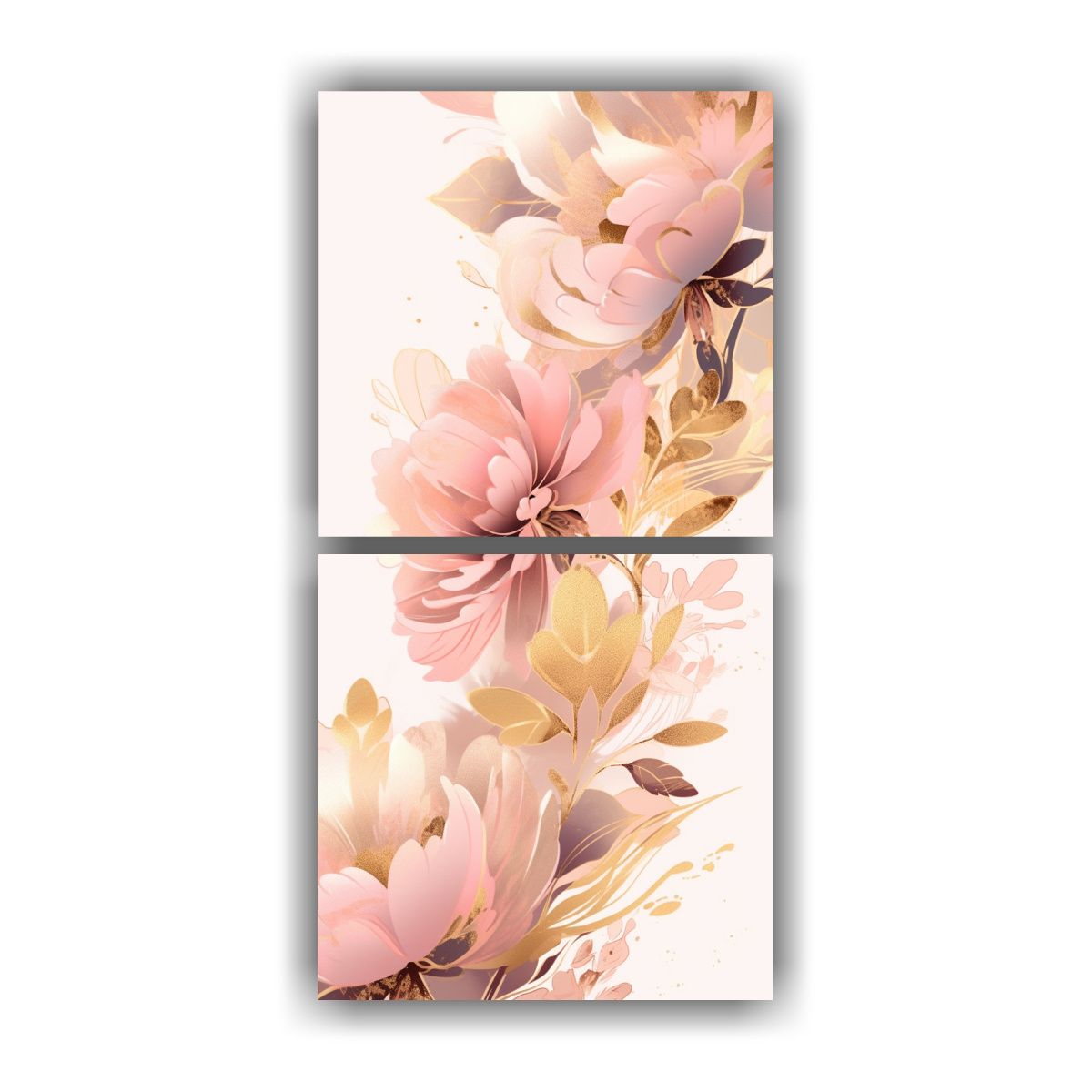 GENERICO - Cuadros Tema Estética Gold Y Rosa En Atmosfera 30x60 Cm