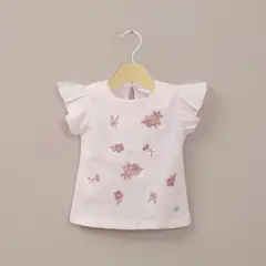 OPALINE - Polera vuelos rosada de niña