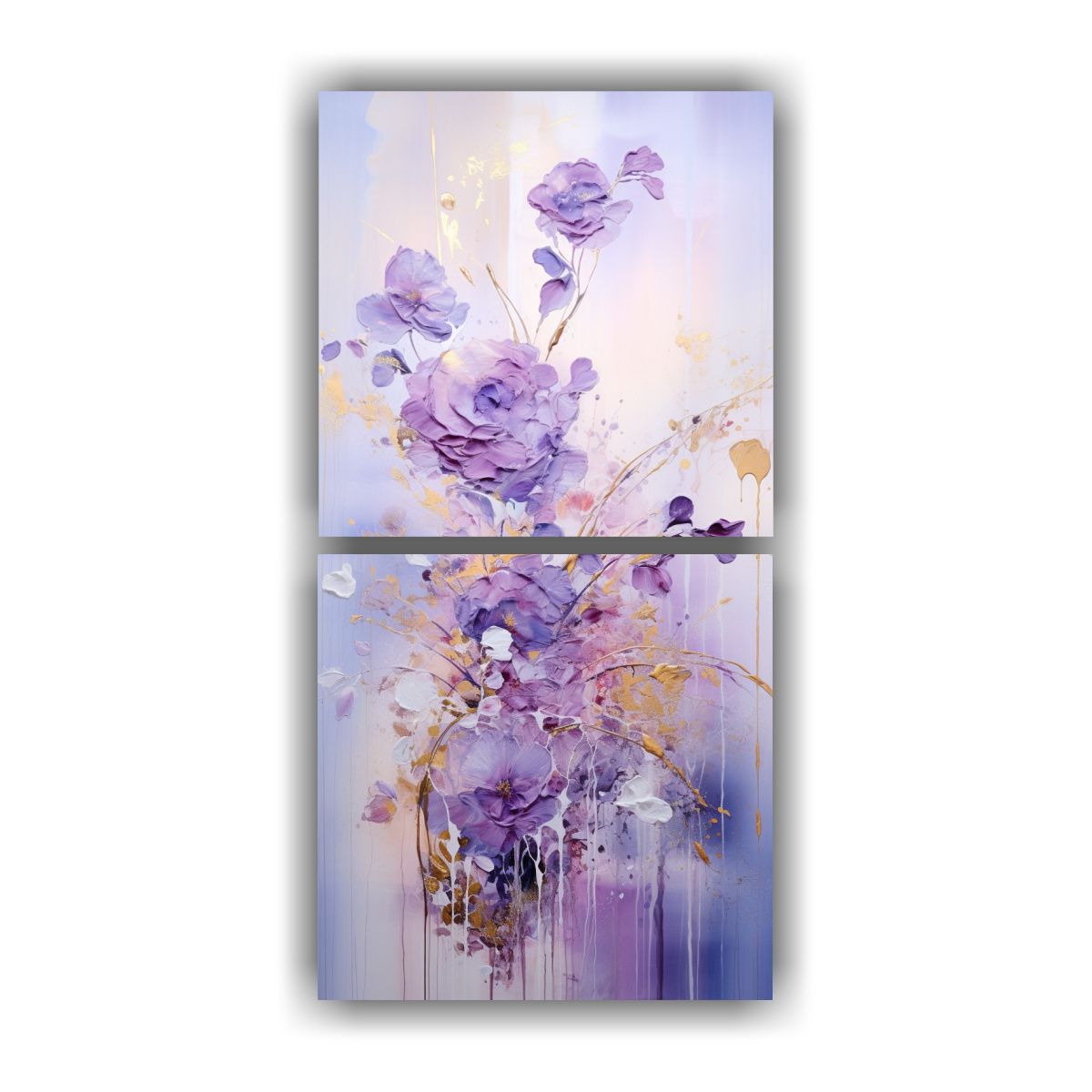 GENERICO - Pintura Morado Y Dorado Estilo Exclusivo 20x40 Cm