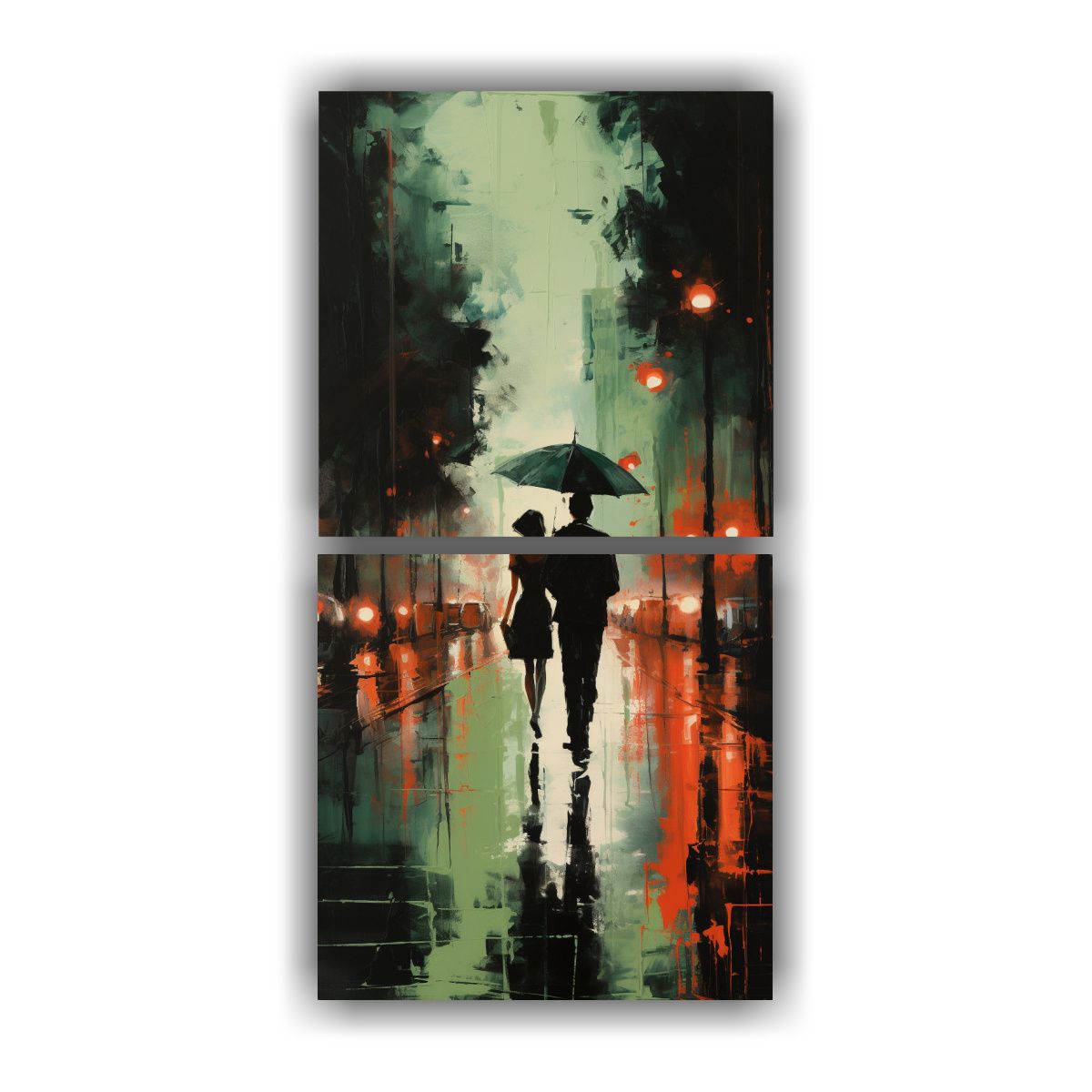 GENERICO - Cuadro Vintage De Personas Caminando Bajo La 60x120 Cm