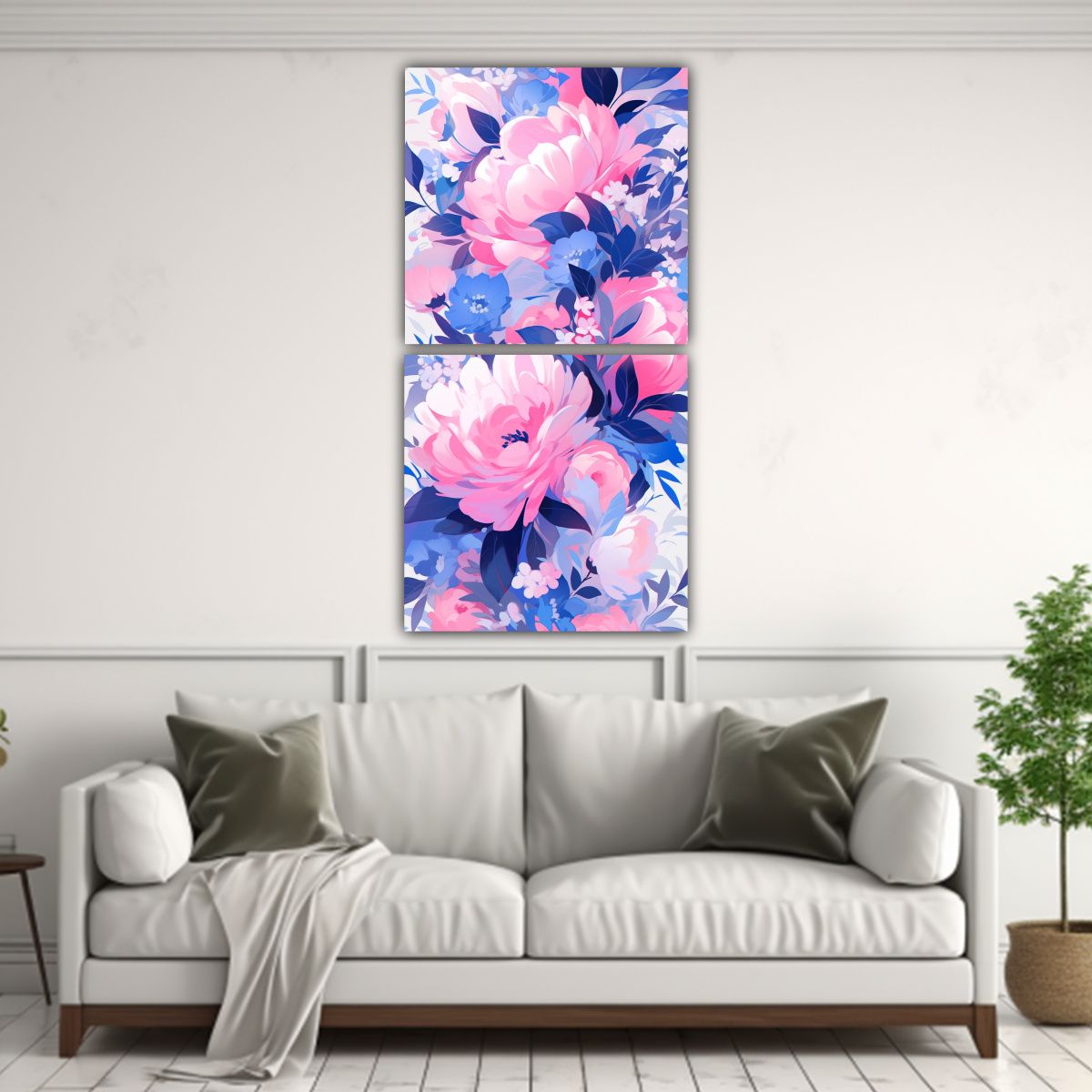 GENERICO - Cuadros De Tela Enigmático En Rosa Y Azul 40x80 Cm
