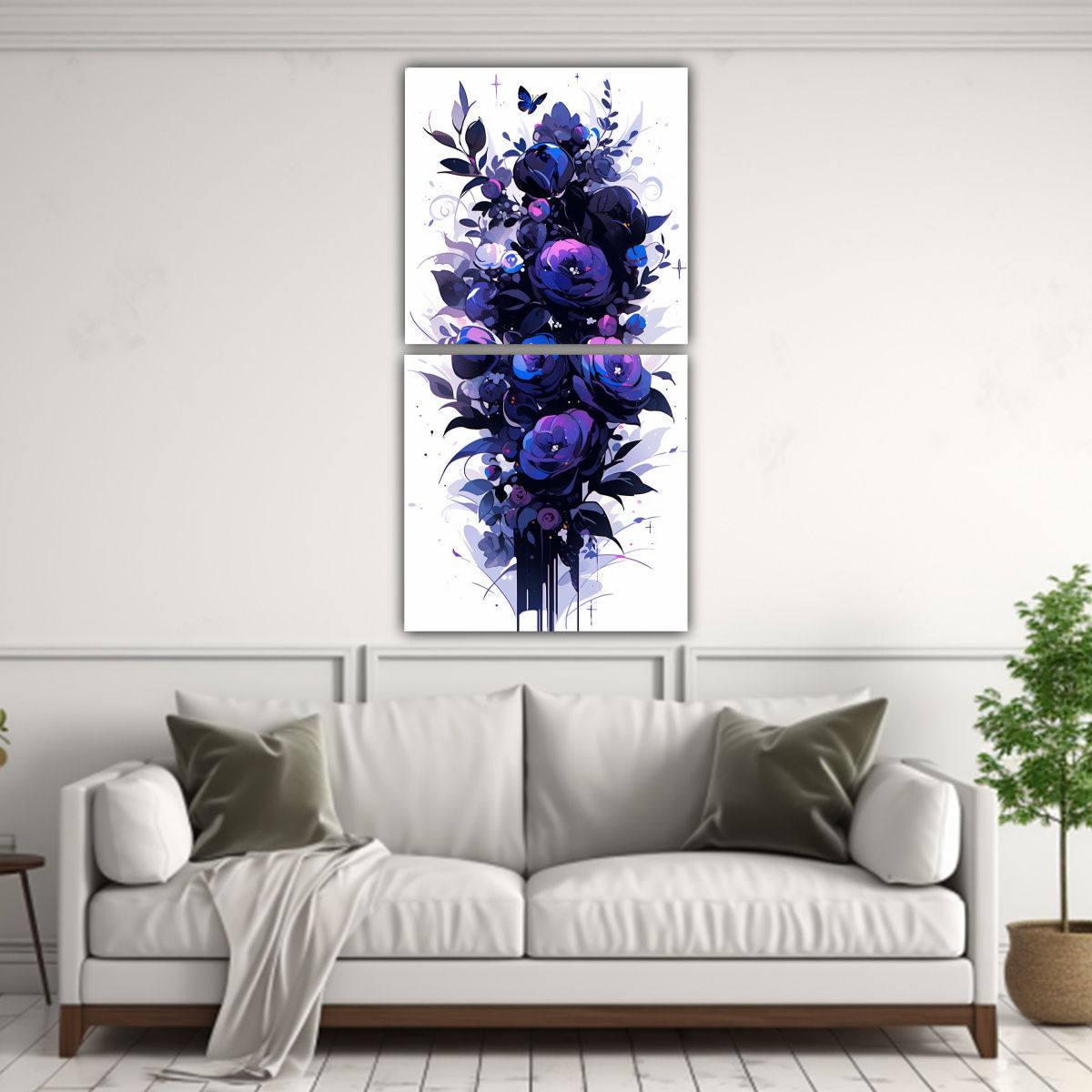 GENERICO - Lienzos Abstracto Morado Y Negro Atmosfera 50x100 Cm