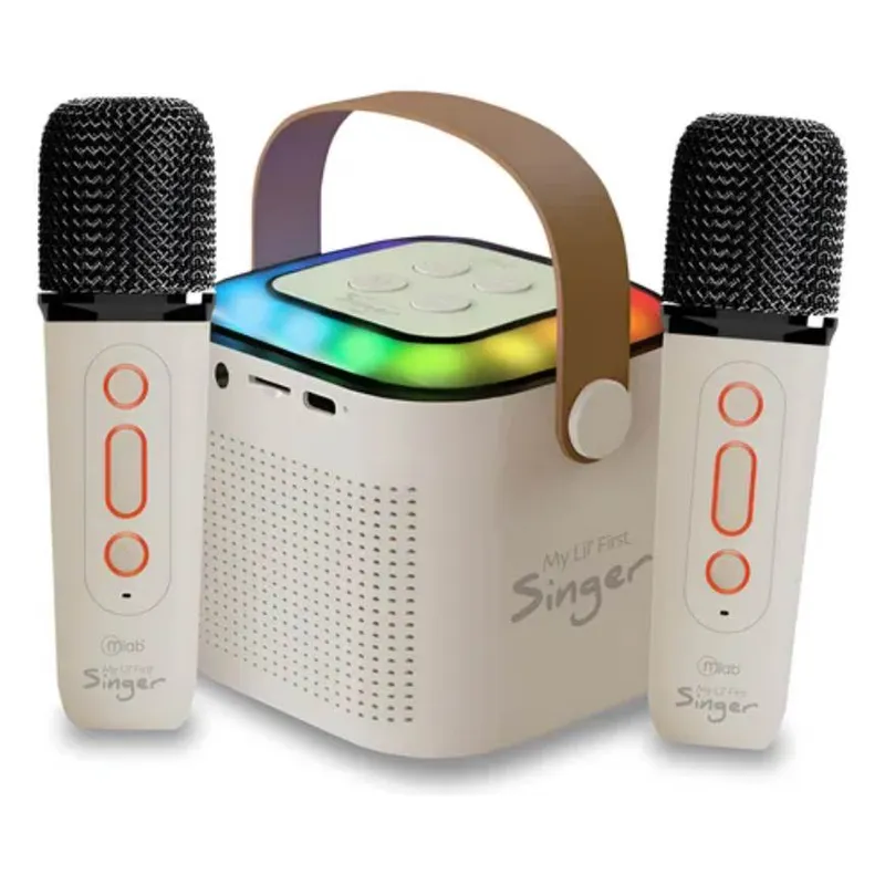 MLAB - Parlante Karaoke Infantil 2 Microfonos Inalambricos Rgb Mlab