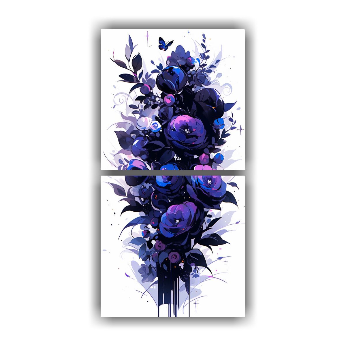 GENERICO - Lienzos Abstracto Morado Y Negro Atmosfera 20x40 Cm