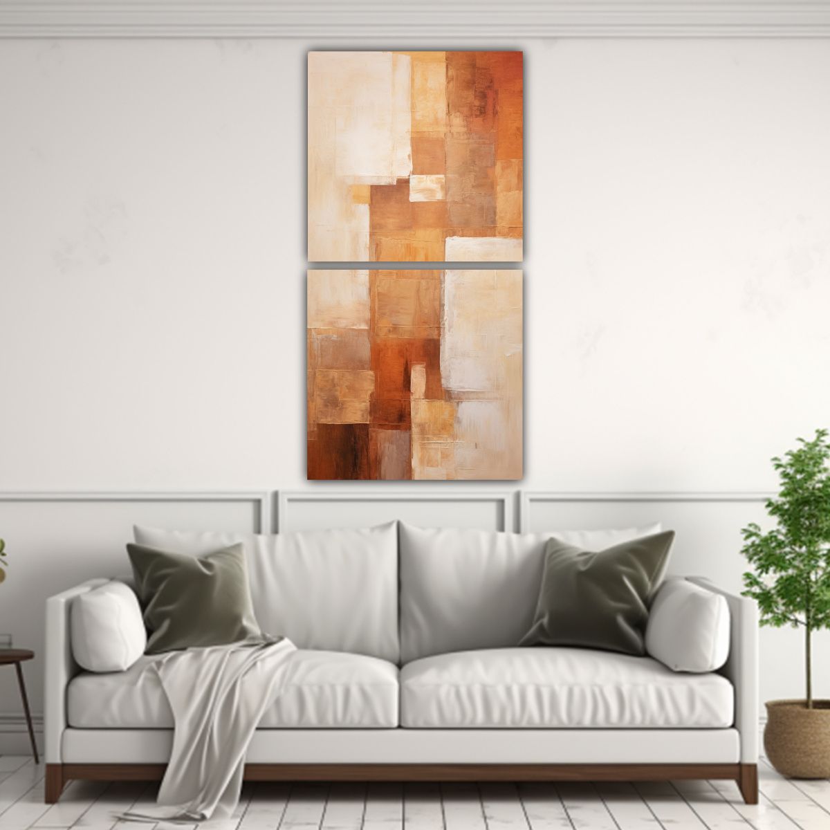 GENERICO - Lienzos Abstractos Marrón Para Decoración De 50x100 Cm