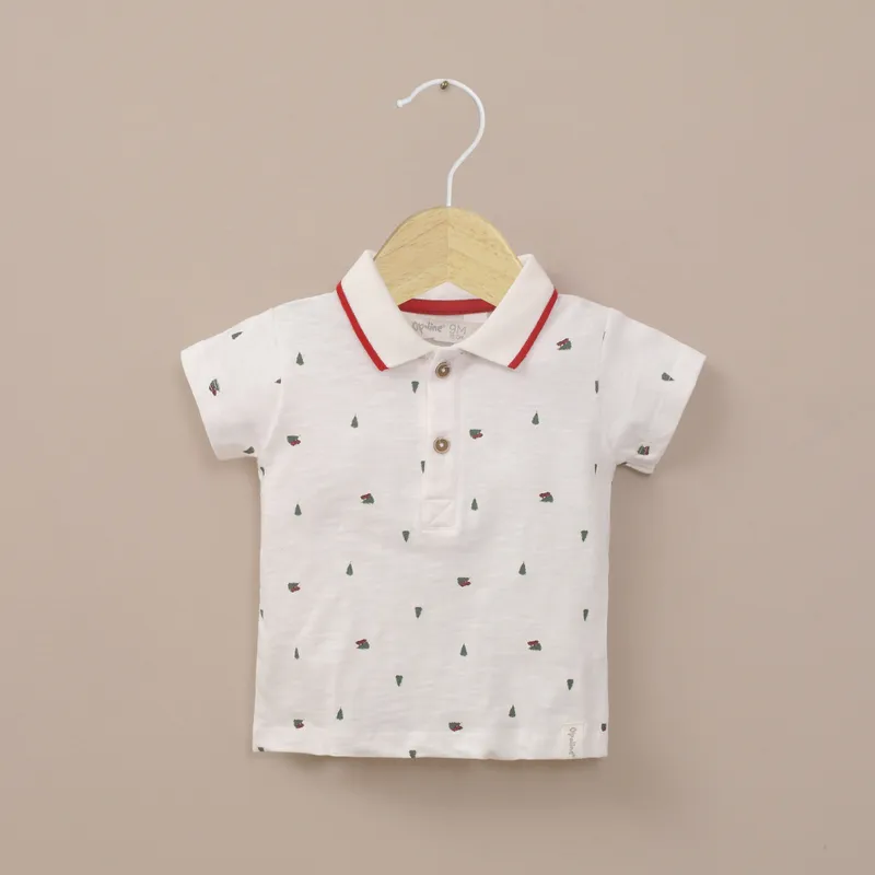 OPALINE - Polera cuello piqué navidad niño