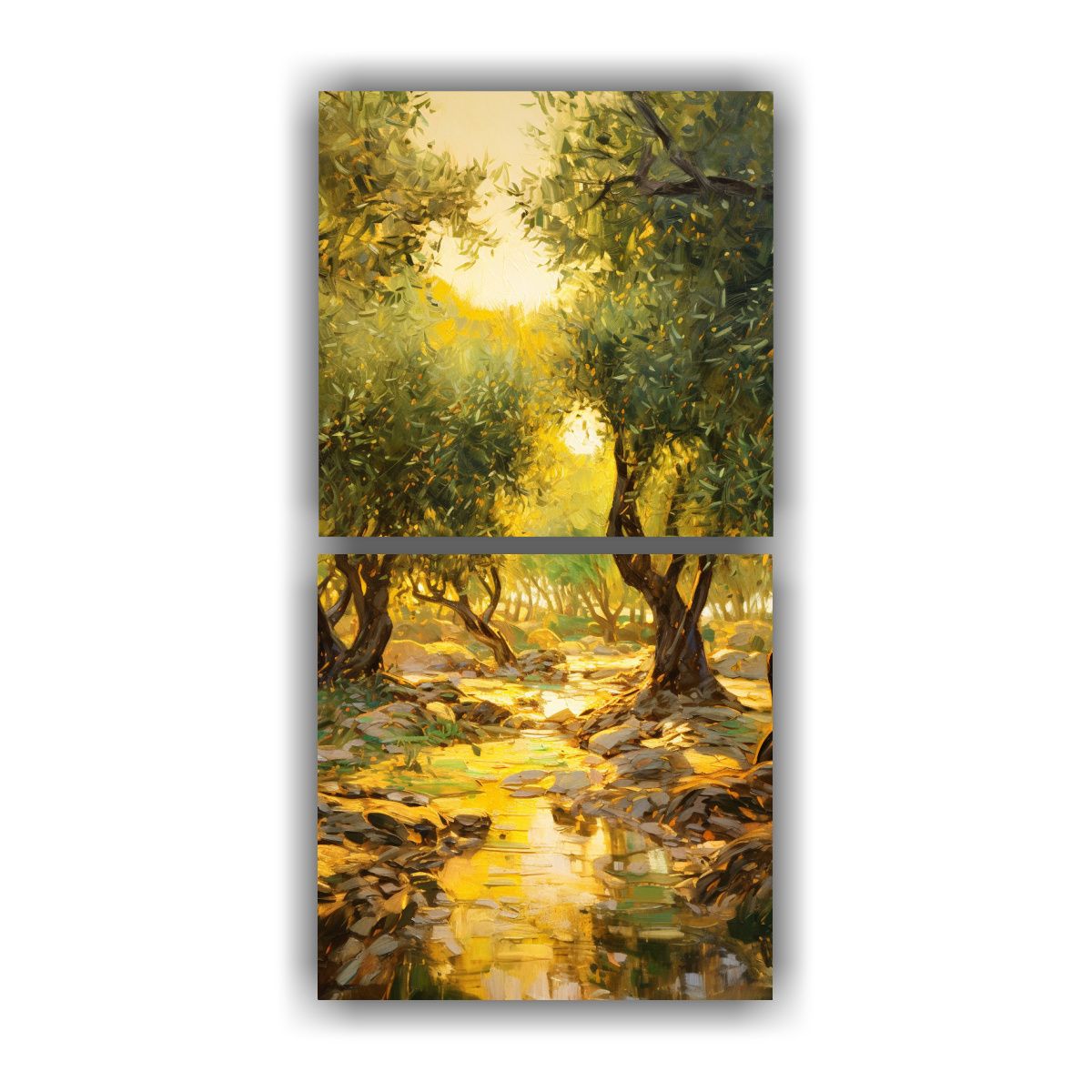 GENERICO - Pinturas Decorativas De Dos Telas En Bastidor Con 30x60 Cm