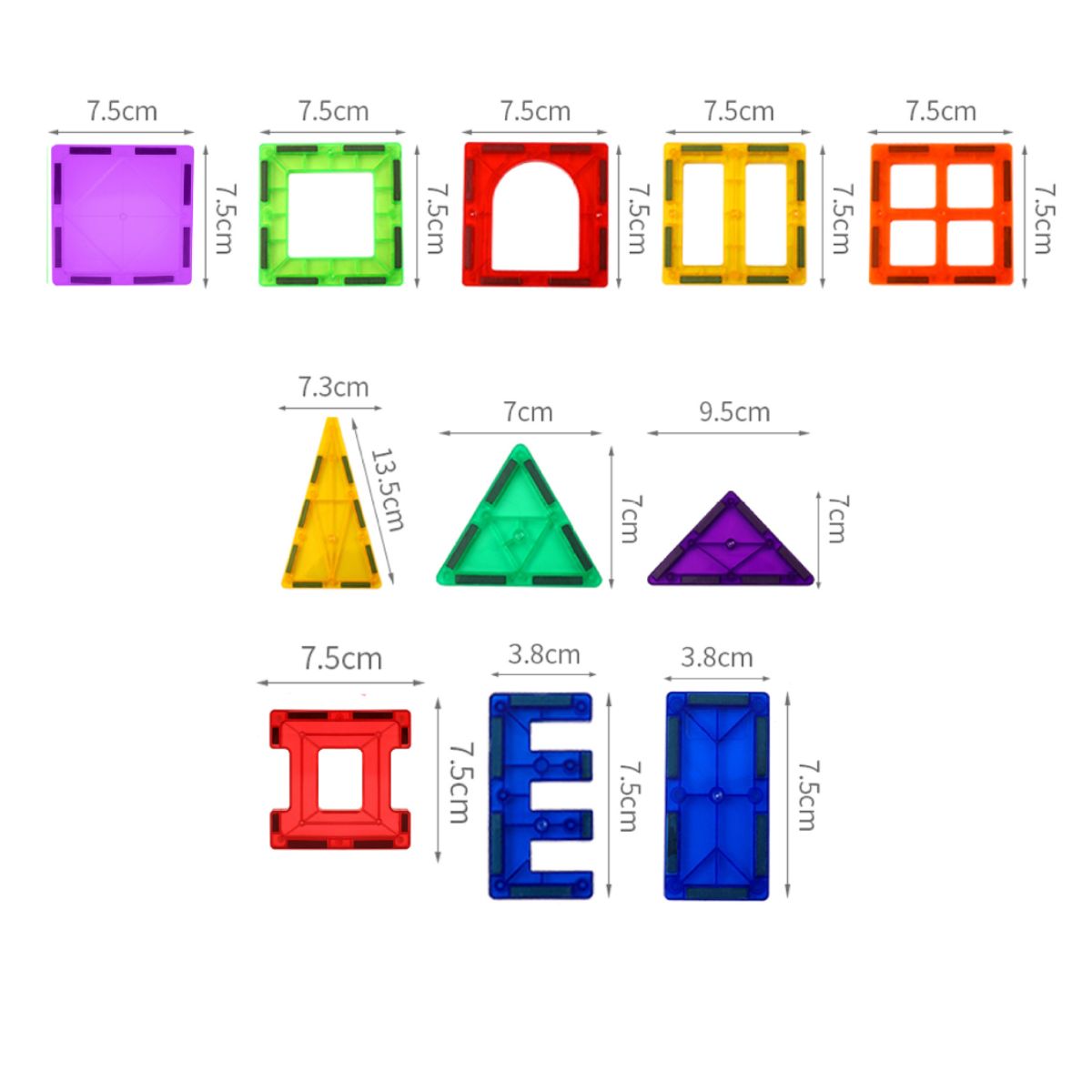 ATURE - Juego De 60 Piezas De Bloques Magnéticos De Colores.