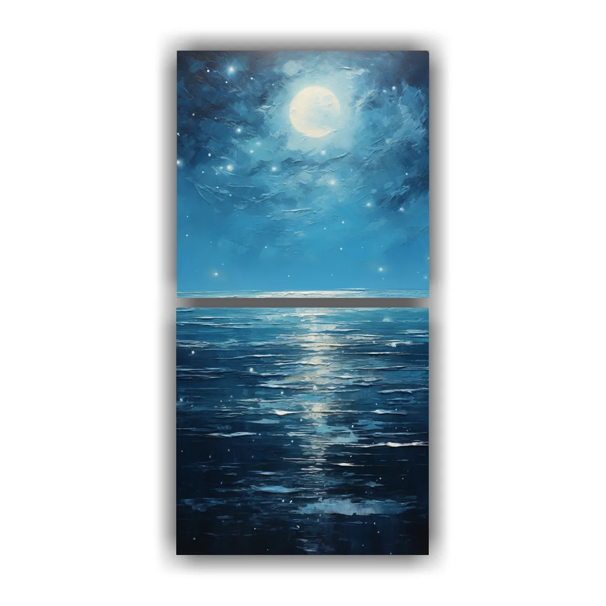 GENERICO - Pinturas Decorativas De Paisaje Nocturno En El Mar 20x40 Cm
