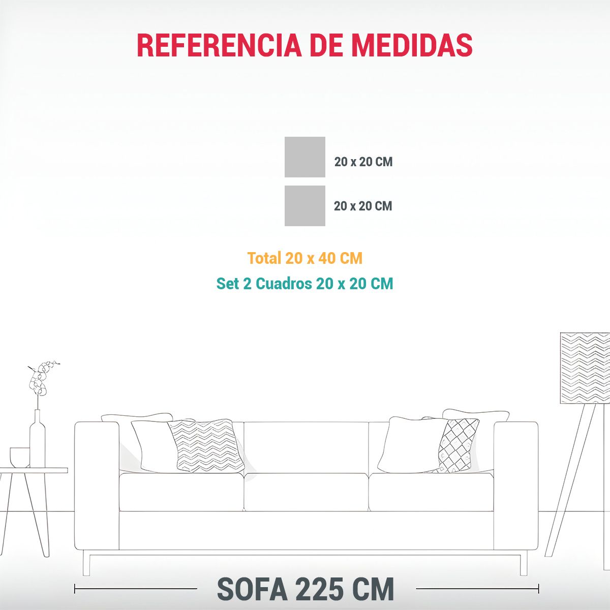 GENERICO - Cuadros Juveniles De Colores Fusionados 20x40 Cm