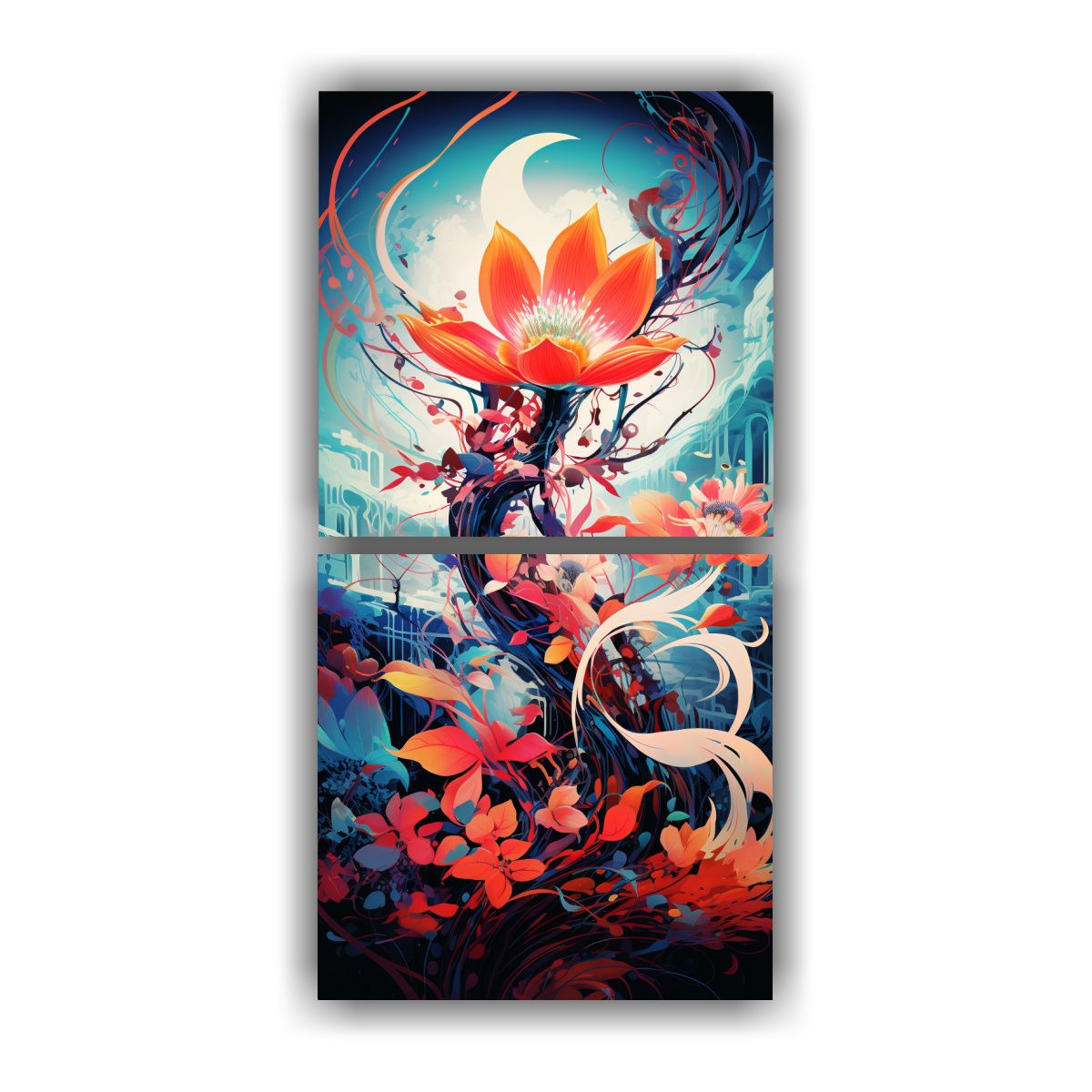 GENERICO - Cuadro Abstracto De Fusión Tecnológica Y 50x100 Cm