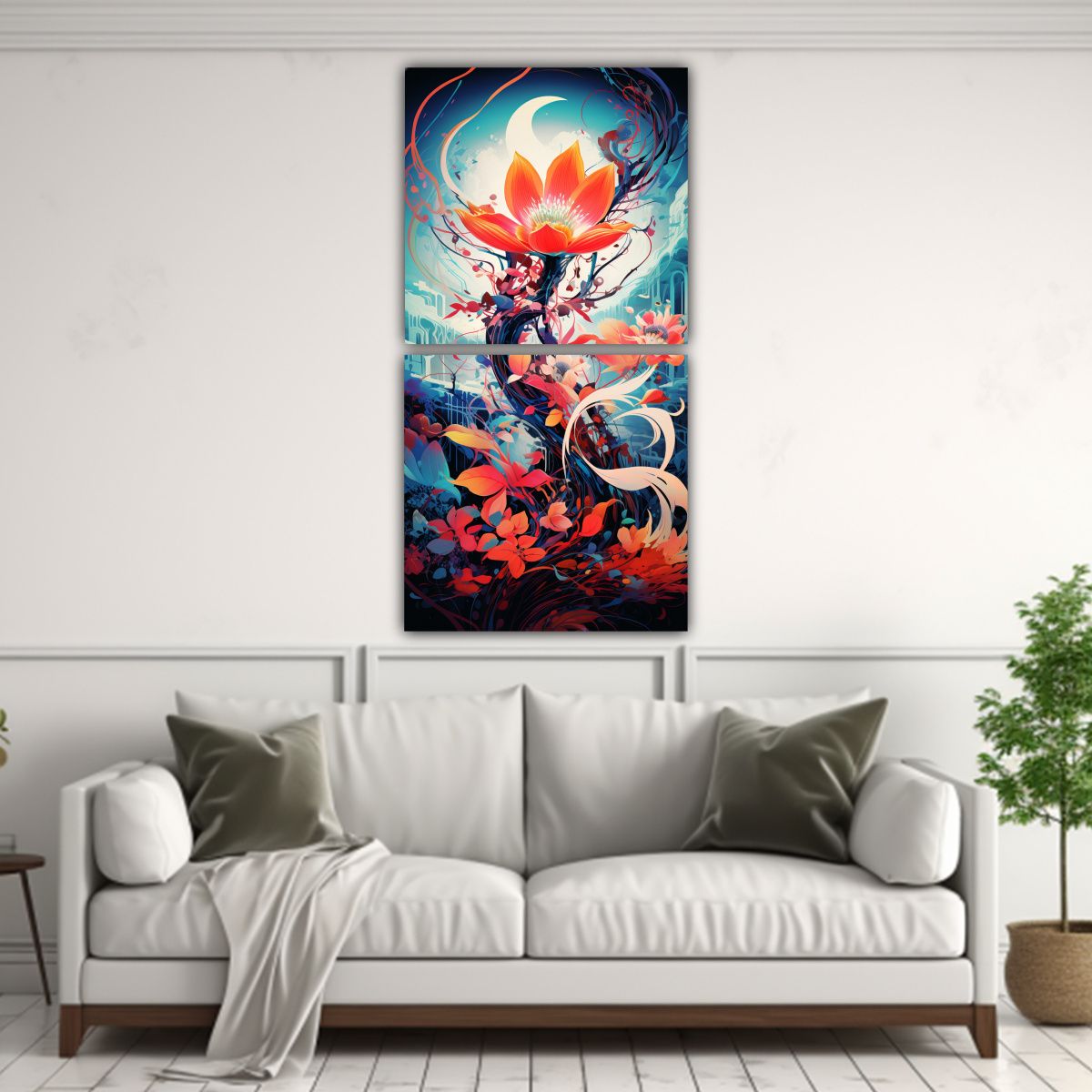 GENERICO - Cuadro Abstracto De Fusión Tecnológica Y 50x100 Cm