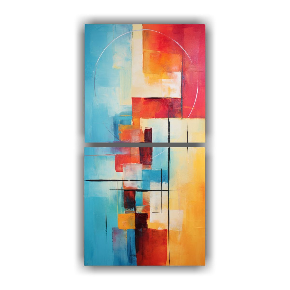 GENERICO - Pinturas Abstractas Estilo Jan Munro Inspiradas 40x80 Cm