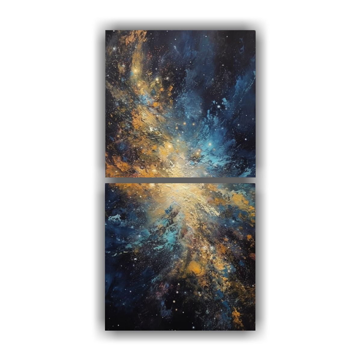 GENERICO - Díptico Impreso Decoración Salón Con Copos De 20x40 Cm