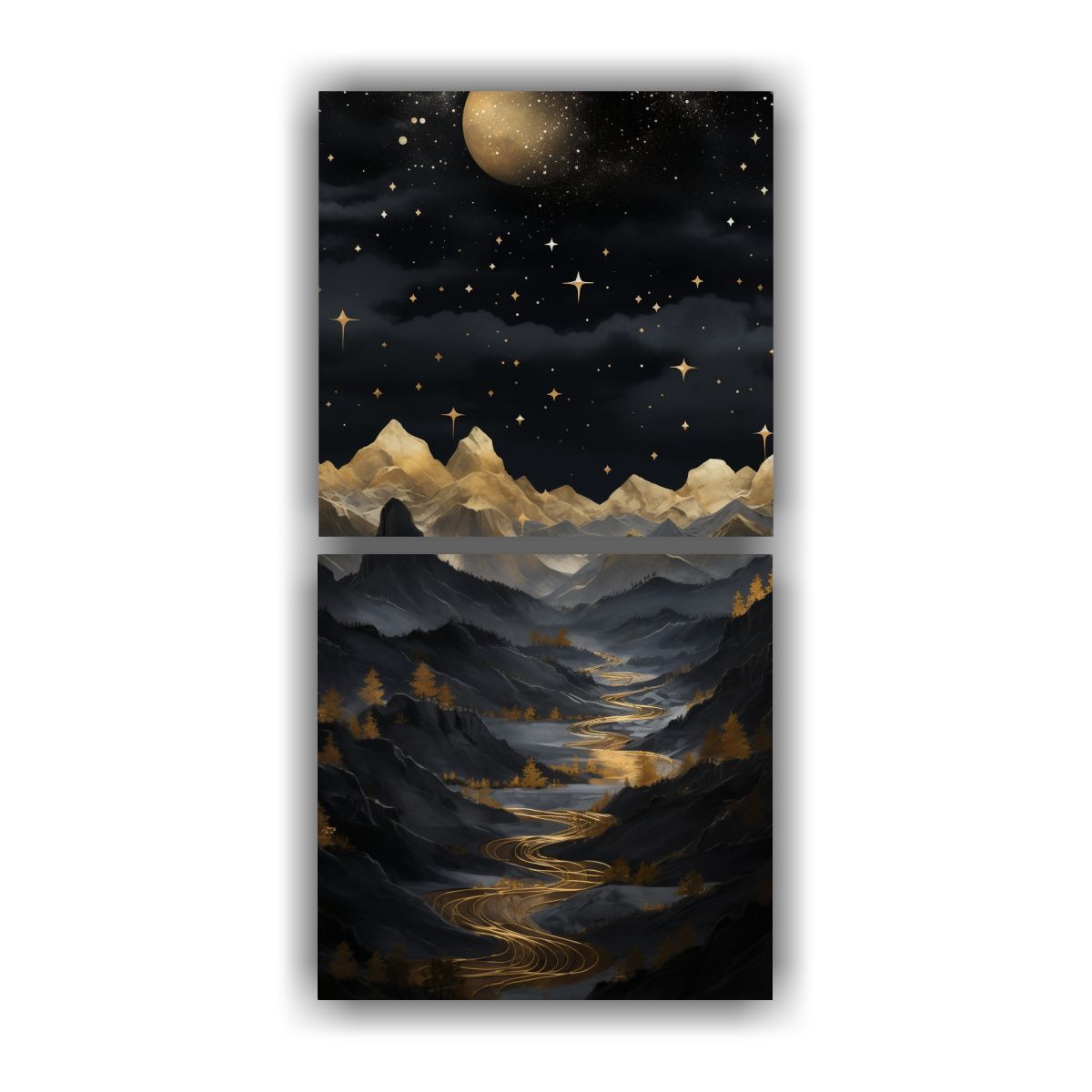 GENERICO - Pinturas Modernas Paisaje Montaña Estilo Elegante 30x60 Cm