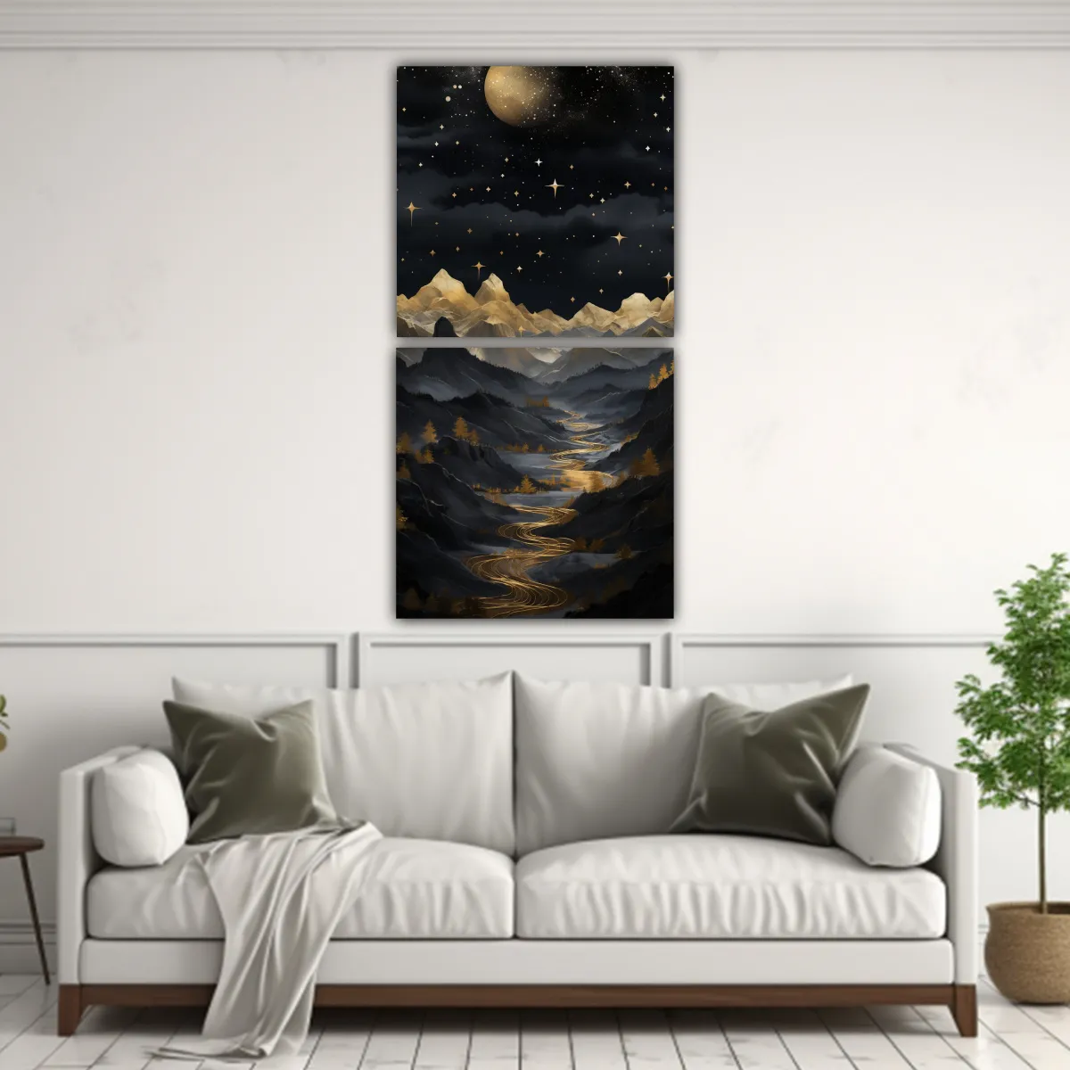 GENERICO - Pinturas Modernas Paisaje Montaña Estilo Elegante 30x60 Cm