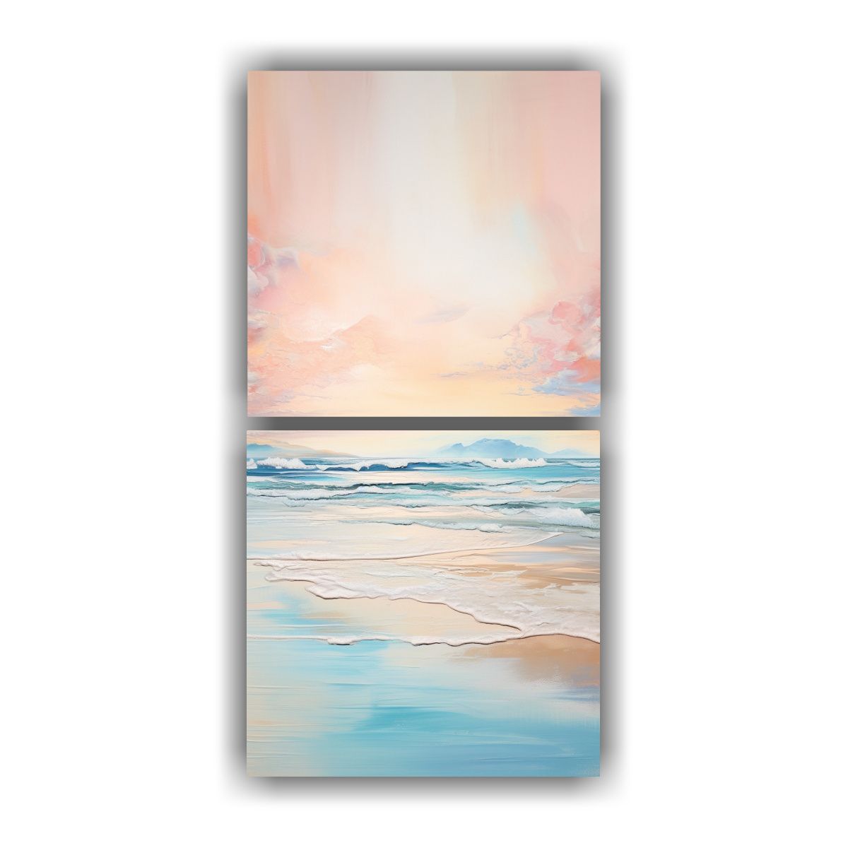 GENERICO - Paisaje Sereno En La Playa Al Amanecer Arte De 20x40 Cm