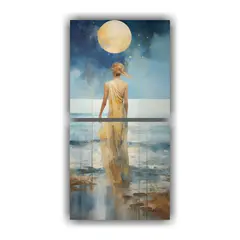 GENERICO - Dos Lienzos De Tela Patron Intenso Lineales 20x40 Cm